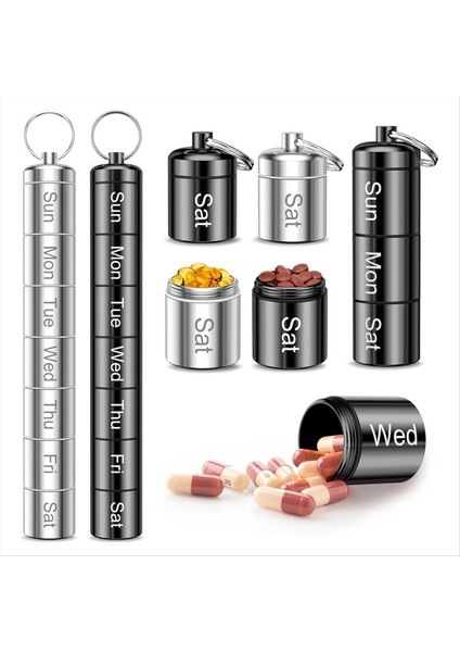 2 Paket Haftalık Hap Organizatörü Günde 2 Kez Taşınabilir Küçük Hap Kılıfı Anahtarlık Hap Tutucu Seyahat Için (Yurt Dışından) fiyatları