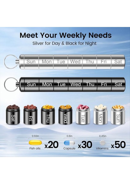 2 Paket Haftalık Hap Organizatörü Günde 2 Kez Taşınabilir Küçük Hap Kılıfı Anahtarlık Hap Tutucu Seyahat Için (Yurt Dışından) modelleri