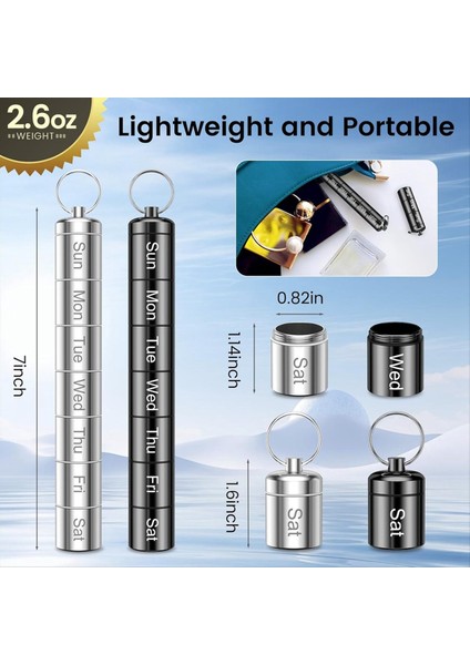 2 Paket Haftalık Hap Organizatörü Günde 2 Kez Taşınabilir Küçük Hap Kılıfı Anahtarlık Hap Tutucu Seyahat Için (Yurt Dışından) fırsatları