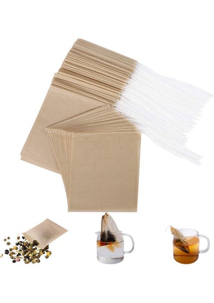 600PCS Çay Filtre Çantaları Drawstring ile Tek Kullanımlık Kağıt Çay Poşeti Güvenli Güçlü Penetrasyon Ağarsız Kağıt (Yurt Dışından) fiyatları