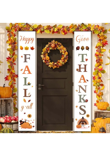 Sundurma Banner Sonbahar Şükran Süsleri Kapalı ve Açık Sonbahar Şükran Günü Sundurma Dekorasyonları B (Yurt Dışından) indirimleri