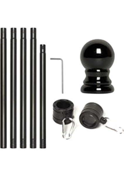 5ft Siyah Bayrak Direği 3x5 Spor Fan Açık Bayraklar Için Uygun Havaya Dayanıklı Paslanmış Bayrak Direği (Yurt Dışından)