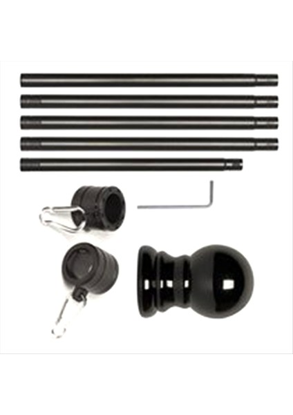 5ft Siyah Bayrak Direği 3x5 Spor Fan Açık Bayraklar Için Uygun Havaya Dayanıklı Paslanmış Bayrak Direği (Yurt Dışından) fiyatları