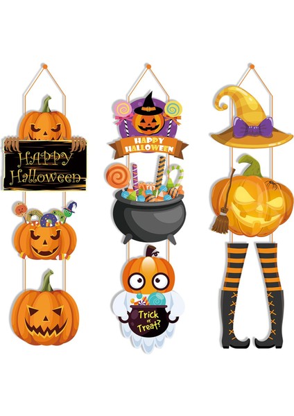 Cadılar Bayramı Dekorasyon Sahnesi Düzeni Düzeni Kapıda Asılı Pumpkin Cadılar Bayramı Süsleri (Yurt Dışından)