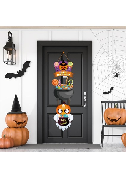 Cadılar Bayramı Dekorasyon Sahnesi Düzeni Düzeni Kapıda Asılı Pumpkin Cadılar Bayramı Süsleri (Yurt Dışından) fiyatları