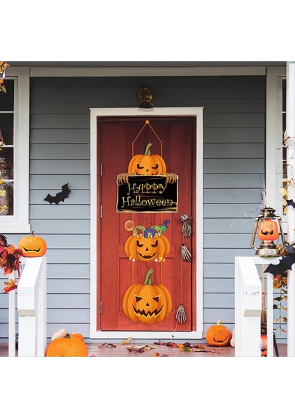 Cadılar Bayramı Dekorasyon Sahnesi Düzeni Düzeni Kapıda Asılı Pumpkin Cadılar Bayramı Süsleri (Yurt Dışından) fırsatları