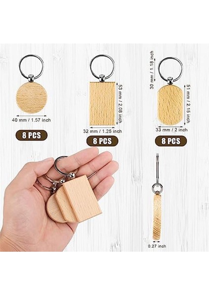 24PCS Ahşap Anahtarlık Boşlukları Gravür Boşluklar Ahşap Boşluklar Bitmemiş Ahşap Anahtar Halka Anahtar Etiketi Dıy El Sanatları (Yurt Dışından) modelleri