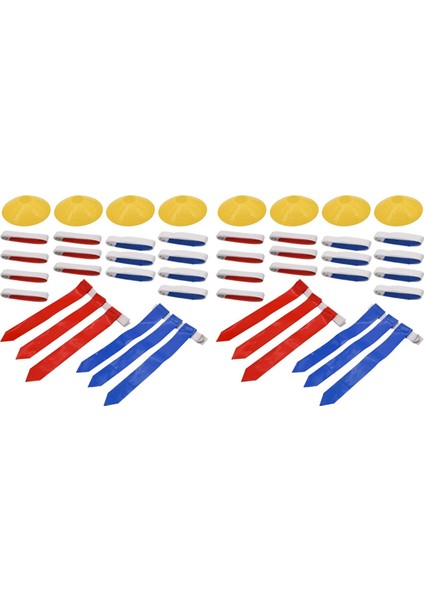 2x Bayrak Futbol Seti 28 Oyuncu Bayrağı Futbol Kemerleri ve Bayraklar Seti Çocuklar Veya Yetişkinler Için Kemer Bayrak Futbolunun Oyuncuları (Yurt Dışından)