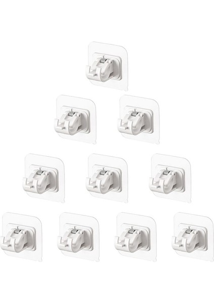 Tırnaksız Perde Çubuğu Için 10 Adet Kancalar Perde Çubuk Braketleri Sondaj Kendi Kendine Yapışkan Sabit Klips Perde Braketi (Yurt Dışından)