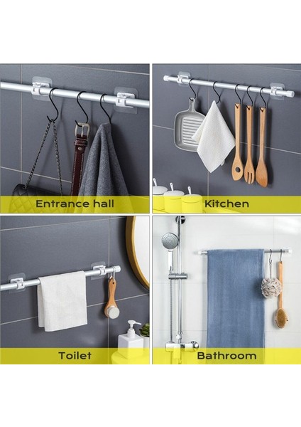 Tırnaksız Perde Çubuğu Için 10 Adet Kancalar Perde Çubuk Braketleri Sondaj Kendi Kendine Yapışkan Sabit Klips Perde Braketi (Yurt Dışından) indirimleri