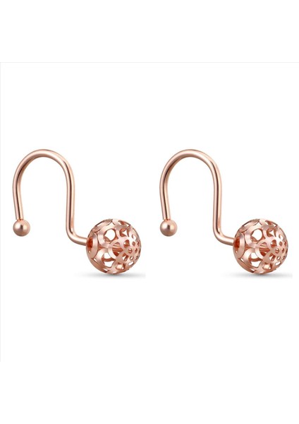 Gül Altın Duş Perdesi Kancaları Yüzükler 24 Dekoratif Duş Perdesi Kancası Seti Banyo Için Metal Pas Yalıtım Duş Yüzükleri (Yurt Dışından)