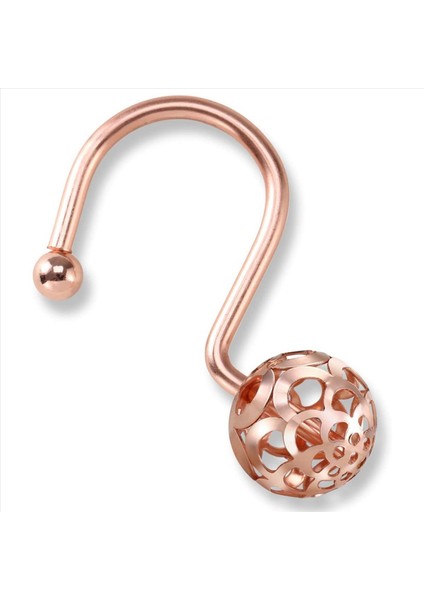 Gül Altın Duş Perdesi Kancaları Yüzükler 24 Dekoratif Duş Perdesi Kancası Seti Banyo Için Metal Pas Yalıtım Duş Yüzükleri (Yurt Dışından) fiyatları