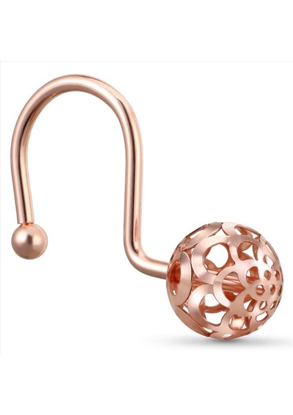 Gül Altın Duş Perdesi Kancaları Yüzükler 24 Dekoratif Duş Perdesi Kancası Seti Banyo Için Metal Pas Yalıtım Duş Yüzükleri (Yurt Dışından) modelleri