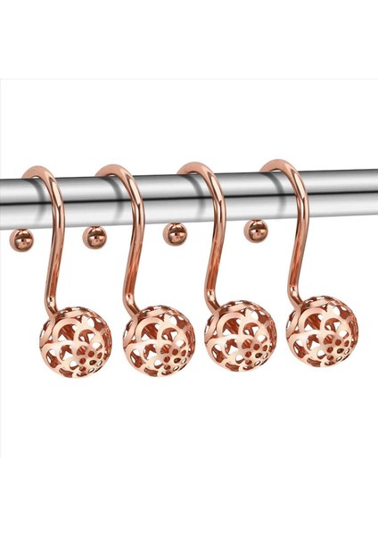 Gül Altın Duş Perdesi Kancaları Yüzükler 24 Dekoratif Duş Perdesi Kancası Seti Banyo Için Metal Pas Yalıtım Duş Yüzükleri (Yurt Dışından) fırsatları