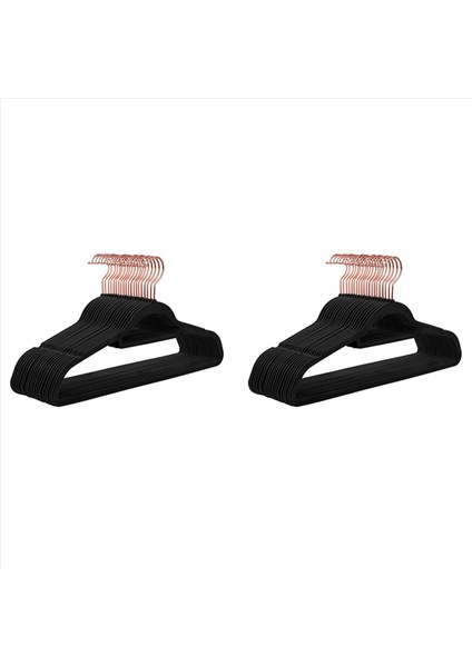 40 Pack Velvet Askılar Slip Olmayan Keçe Askı Alan Tasarrufu Kıyafetleri Askı Paltolar Için Floked (Siyah) (Yurt Dışından)