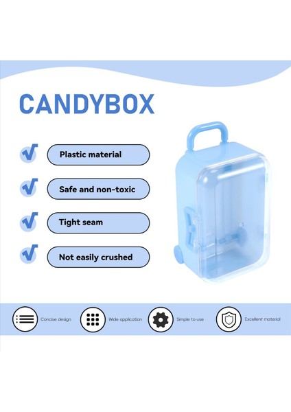 Mavi Mini Roller Seyahat Bavul Şeker Kutusu Kişilik Yaratıcı Düğün Şeker Kutusu Bagaj Tramvay Kılıfı Şeker Oyuncak Küçük Saklama Kutusu (Yurt Dışından) indirimleri