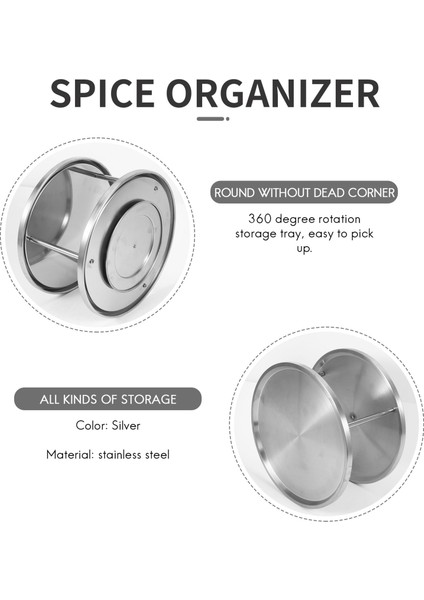 Baharat Raf Paslanmaz Çelik Organizatör Tepsi 360 Derece Döner Dönme 2 Yemek Masası Mutfak Sayaçları Dolapları Için Stand (Yurt Dışından) indirimleri