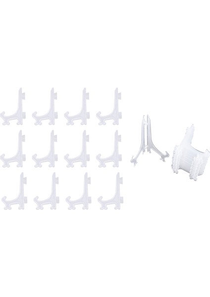 12PCS 3 Inç Plastik Şövale Veya Tabak Tutucular Ekran Yemek Tabağı (Şeffaf) ve 12 Adet/set Berrak Plastik Şövale Tabağı Tutucular Görüntü Tabak Resim Çerçevesi (Yurt Dışından)