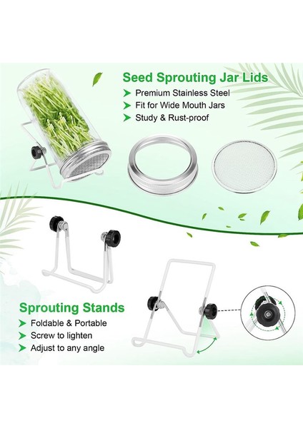 Filizleme Kiti Paslanmaz Çelik Filizleme Kavanoz Kapakları Normal Ağız Jar Konserve Için Kavanoz Ekran Kapakları 2 75IN (Yurt Dışından) modelleri