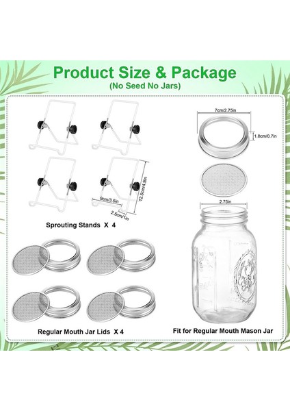 Filizleme Kiti Paslanmaz Çelik Filizleme Kavanoz Kapakları Normal Ağız Jar Konserve Için Kavanoz Ekran Kapakları 2 75IN (Yurt Dışından) indirimleri