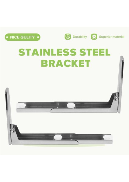 Destek Çerçevesi Çelik Katlanabilir Streç Raf Rafı Mikrodalga Fırın Duvar Montaj Braketi Paslanmaz Gümüş (Yurt Dışından) fırsatları