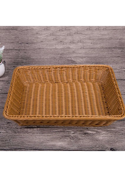 5x Plastik Rattan Sepet Ekmek Sepeti Ekmek Dükkanı Süpermarket Ekran Sepet Dokuma Masa Üstü Gıda Meyve Sepeti Kahverengi (Yurt Dışından) fırsatları