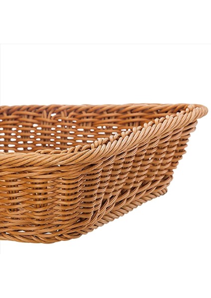 5x Plastik Rattan Sepet Ekmek Sepeti Ekmek Dükkanı Süpermarket Ekran Sepet Dokuma Masa Üstü Gıda Meyve Sepeti Kahverengi (Yurt Dışından) indirimleri