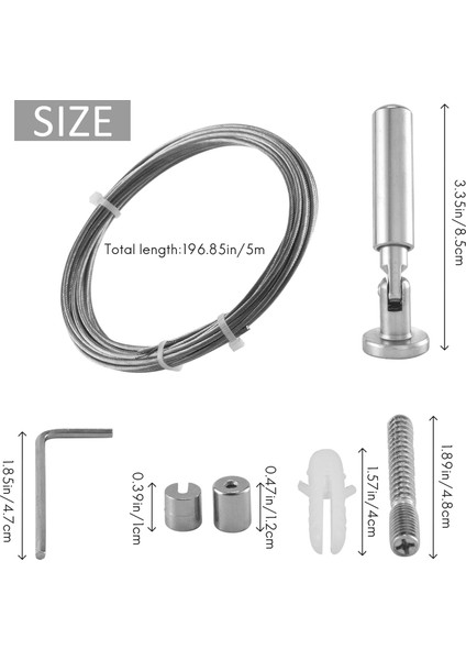 Sanat Ekran Için Duvar Montajı Perde Tel Çubuk Seti - Paslanmaz Çelik Fotoğraf Asma Tel Camsline Tel Pencere Perde Gerginlik Tel Çok Amaçlı El Sanatları (5 Metre) (Yurt Dışından) fırsatları