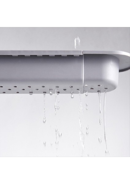 Teleskopik Raf Tahliye Rafı Lavabo Depolama Rafı Sabun Sünger Havlu Rafı Mutfak Depolama Sepeti Aksesuarları Gri (Yurt Dışından) fiyatları