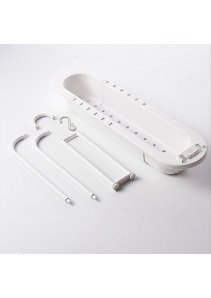 Teleskopik Raf Tahliye Rafı Lavabo Depolama Rafı Sabun Sünger Havlu Rafı Mutfak Depolama Sepeti Aksesuarları Gri (Yurt Dışından) indirimleri