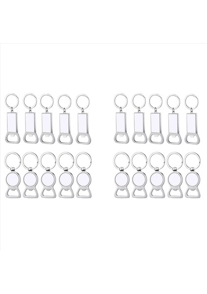 20 Adet Süblimasyon Boş Anahtarlıklar Süblimasyon Metal Şişe Açıcı Boş Anahtar Halkası Alüminyum Isı Transferi Anahtarlık (Yurt Dışından)