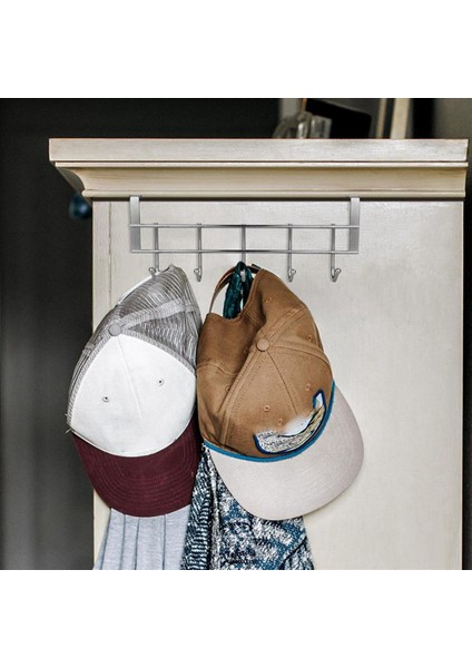 4x Kapı 5 Kancalar Ev Banyo Düzenleyici Raf Giysisi Ceket Şapka Havlu Askı Paslanmaz Çelik Iyi Yük Taşıma (Yurt Dışından) indirimleri