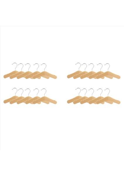 Ahşap Bebek Askıları Çocuk Askıları Çocuk Kıyafetleri Için Çentikli Omuz Tasarımı Dekorasyon Askısı 20 Paket Orta (Yurt Dışından)