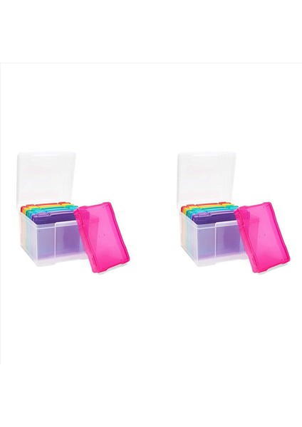 2pcs 5x7 Inç Fotoğraf Kılıfları ve Toka Tasarımı ile Net Zanaat Kaleci 12 Iç Kasa Plastik Saklama Konteyneri Kutusu A (Yurt Dışından)