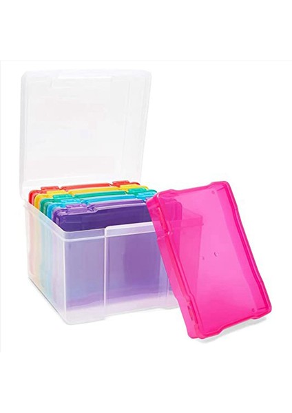 2pcs 5x7 Inç Fotoğraf Kılıfları ve Toka Tasarımı ile Net Zanaat Kaleci 12 Iç Kasa Plastik Saklama Konteyneri Kutusu A (Yurt Dışından) fiyatları