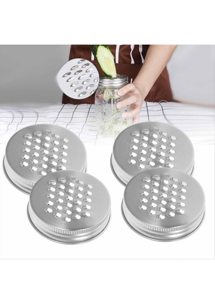 8pcs 70MM Mason Kavanoz Metal Grater Kapak Grater Parçalı Kapak Mason Kavanoz Paslanmaz Çelik Geniş Mason Kavanozları Kapaklarla (Yurt Dışından) fiyatları