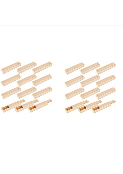 24 Adet Sürgülü Kapaklı Bitmemiş Ahşap Kutu 9 x 2 2 x 1 2 Inç Küçük Ahşap Kutu Kılıf Konteyner Takı Kutusu Kalem Kutusu (Yurt Dışından)