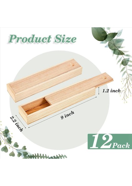 24 Adet Sürgülü Kapaklı Bitmemiş Ahşap Kutu 9 x 2 2 x 1 2 Inç Küçük Ahşap Kutu Kılıf Konteyner Takı Kutusu Kalem Kutusu (Yurt Dışından) fiyatları