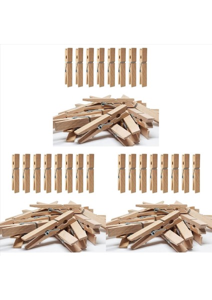 3x Giysiler Pimleri Ilkbahar Ahşap El Sanatları ve Clothingline Çamaşırhanesi Üzerinde Ahşap Giysiler ile Dış Mekan (Yurt Dışından)