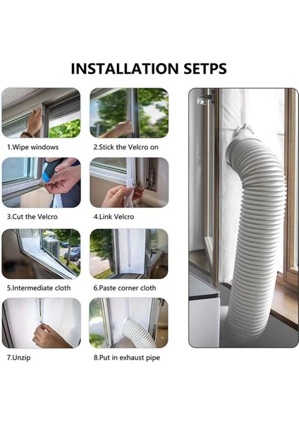 Taşınabilir Klima Için Hava Kilidi Pencere Contası 300 cm Esnek Kumaş Sızdırmazlık Plakası Pencere Contası Zip/yapıştırıcı (Yurt Dışından) fırsatları