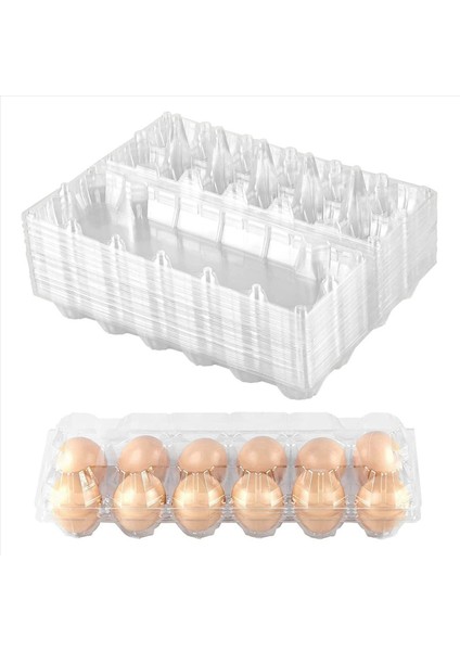 72PCS Plastik Yumurta Kartonları Toplu Açık Tavuk Yumurta Tepsisi Tutucu Aile Mera Tavuk Çiftliği Iş Pazarı- 12 Izgara (Yurt Dışından)