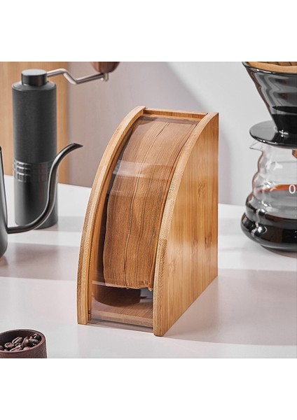 Elle Demlenmiş Kahve Filtresi Kağıt Depolama Rafı Set Kahve Filtre Kağıt Depolama Kutusu Katı Ahşap Filtre Kağıt Depolama Rafı (Yurt Dışından)