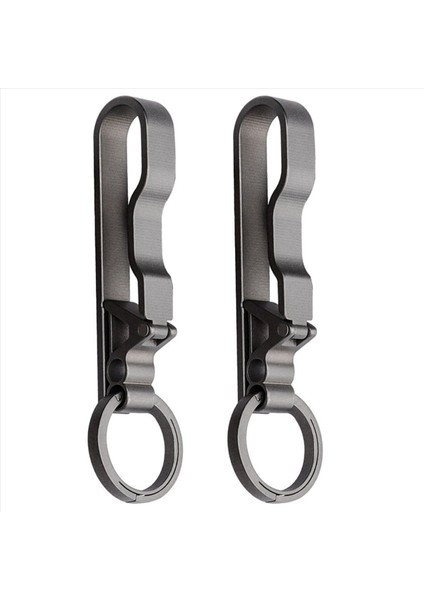 2x Titanyum Kemer Tokası Titanyum Bel Klipsi Anahtarlık Aksesuarları Anahtar Yüzük Tutucu Açık Mekan Taşınabilir Araçlar (Yurt Dışından)