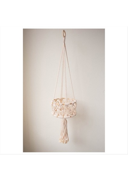 Püskül Asılı Sepet Bohem Ev Dekoru Saksı Rafı Asılı Meyve Sepeti Mutfak Kapalı Açık Dekorasyon C (Yurt Dışından)