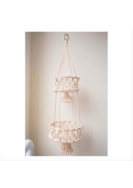 Püskül Asılı Sepet Bohem Ev Dekoru Saksı Rafı Asılı Meyve Sepeti Mutfak Kapalı Açık Dekorasyon C (Yurt Dışından) modelleri