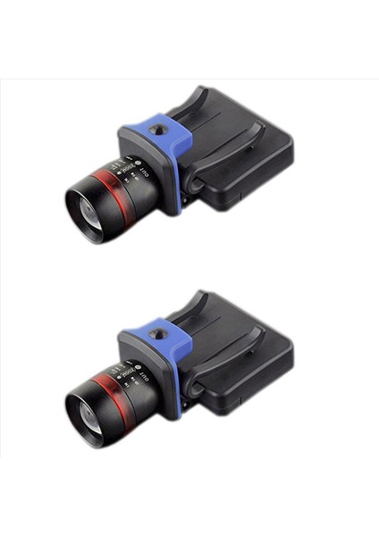 2x Xpe LED 120 Lümen 3 Mod Su Geçirmez Zoomable Klip - Kapak Şapkası Işık El Feneri Kafa Işık Lambası Siyah (Yurt Dışından)