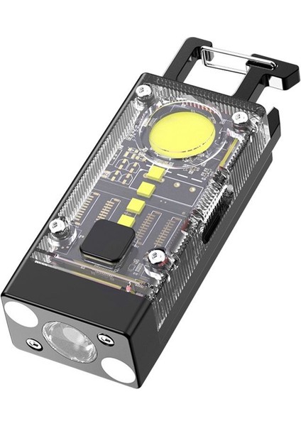 2pcs Keychain El Feneri 1500 Lümen Mini Edc El Feneri USB C 9 Mod Sunlar Küçük Güçlü El Feneri (Yurt Dışından)