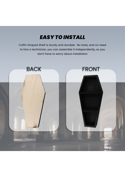 Tabut Raf Dekorasyon Cadı Raf Tuhaflıklar Asılı Raf Tabut Makyaj Rafı Gotik Dekor Yüzen Raflar Duvar Dekor (Yurt Dışından) indirimleri