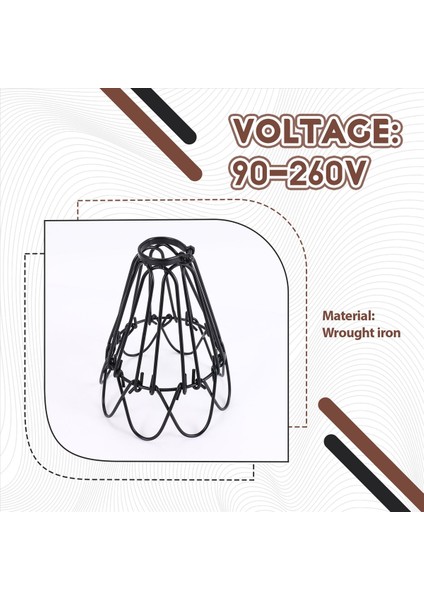 Ayarlanabilir Tel Kafes Abajur 2 Paket Metal Kuş Kafesi Ampul Koruyucusu Ada Kolye Aydınlatma Fikstürü Damla Lamba Tutucu (Yurt Dışından) indirimleri