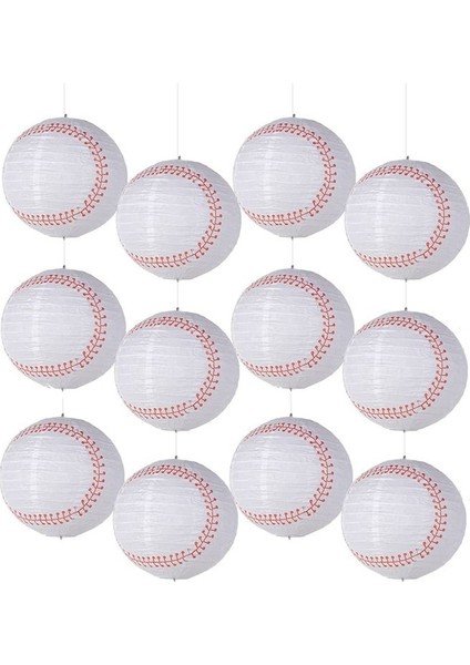 8inch Beyzbol Kağıt Fenerler Spor Takımı Partisi Beyzbol Asılı Fener Softbol Partisi Dekorasyonları 12 Parça (Yurt Dışından)